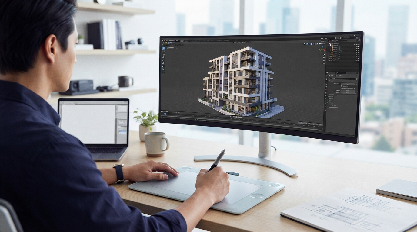 izrada 3d modela nekretnine — illustration